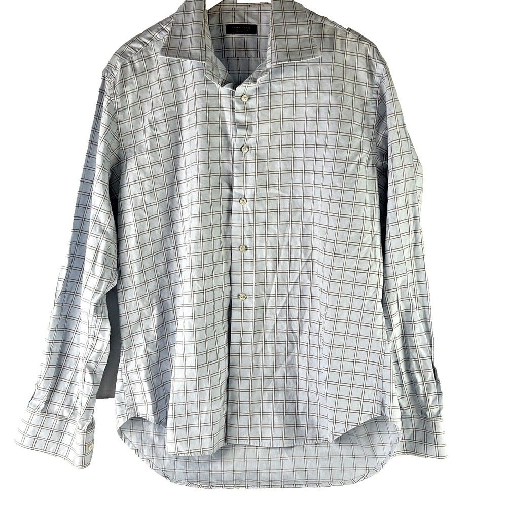 Zara Man‎ Button Up Shirt Plaid Collared Long Sleeve Men's Size 17 Large